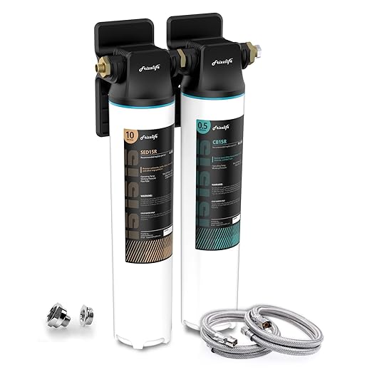 Frizzlife DW15 Under Sink Water Filter System, NSF/ANSI 53&42 Certified Elements, Reduces 99.99% Lead, Chlorine, Fluoride, Bad Taste & Odor, Direct Connect 2-Stage Water Filter, 0.5 Micron, USA Tech