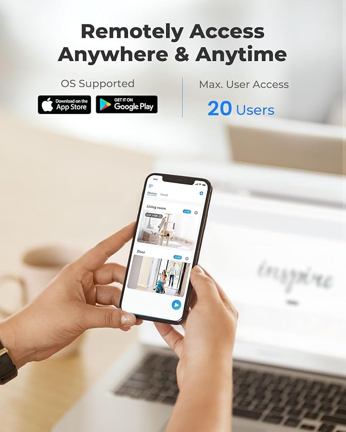 Reolink 4K Security Camera System with PT Auto-Tracking, 355°Pan 50°Tilt, 4K PoE Cameras Home Surveillance Wired Outdoor, Smart AI Detection, Spotlights & 2-Way Talk, 8CH NVR 2TB HDD, RLK8-800PT4