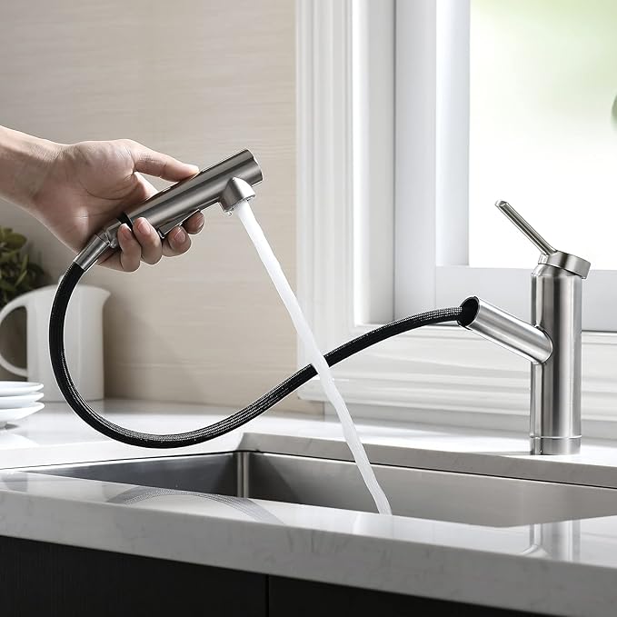 Kitchen Sink Faucet Chrome Crea Pull Out Sprayer Farmhouse Bar Sink Faucets Mixer Tap