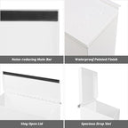 KYODOLED Wall-Mount Mailbox, Large Capacity Mail Box, Galvanized Steel Rust-Proof Metal Post Box, Mailboxes for Outside,15.7"x9.9"x4.9" White
