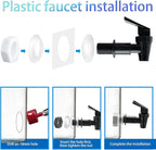 Replacement Cooler Faucet Water Bottle Jug, BPA-Free Plastic Spigot Spout Beverage Lever Pour Dispenser Valve, Crock Tap (4 Black)