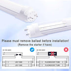 Aolyty T8 LED Tube Light, 9W Shop Light 6500K Super Bright Dual End Powered No Ballast Bypass Light fixtures 2ft 24" for Warehouse, Garage, Office, Home - 40 Pack