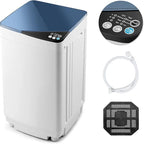 Casart Washing Machine Portable Washer W/ 7.7 Lbs Weight Capacity Washer and Dryer Full Automatic Washing Machine (Blue&White)