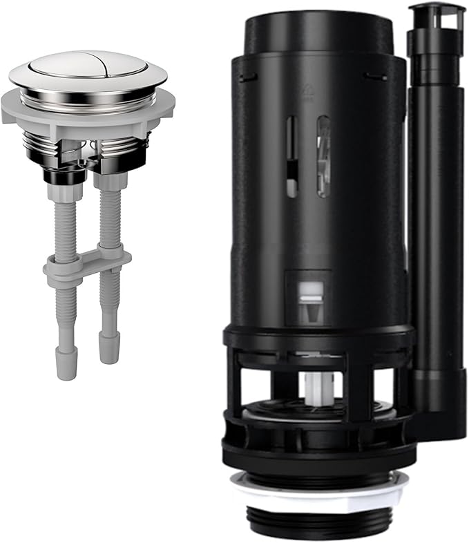 R&T 3-Inch Dual Flush Valve with Top Push Button Toilet Repair Kit Inside Tank dual flush valve replacement kit for 2-piece Toilet A2422M