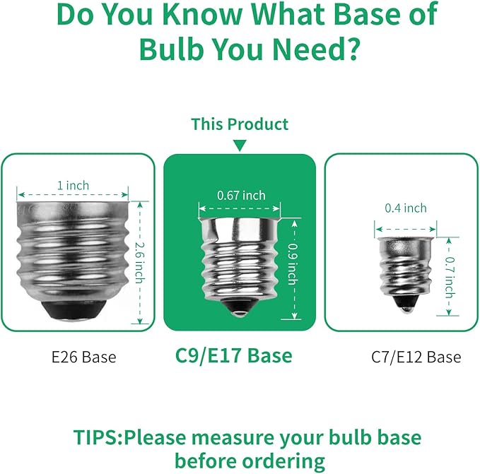 Meconard C9 Led Replacement Christmas Light Bulbs, C9 Shatterproof Led Bulbs for Christmas Indoor Outdoor String Lights, E17 Intermediate Base, Commercial Grade Holiday Bulbs, Green, 25Pack