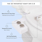 TUSHY 3.0 Spa Cool to Warm Water Bidet Attachment. Easy Universal Toilet Seat Install, Requires Sink Connection for Temperature Control. Fresh Self-Cleaning Clean Water, Gunmetal
