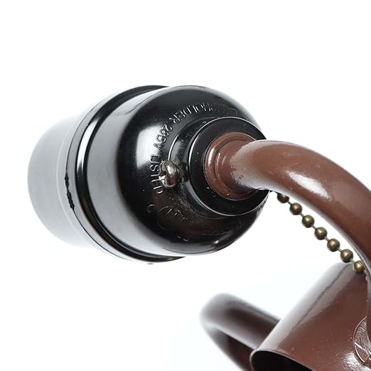 Bieye SC02 E26 Light Socket Cluster with Pull Chain Switch and Electrical Wiring Accessories (3-Light, Brown)