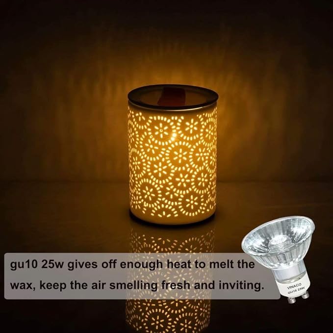 Vinaco GU10 Bulb 6 Pack, MR16 Halogen, Warm White 2800K, Dimmable For NP5 GU10 25W Bulb Candle Warmer, Track Light, Hood Bulbs