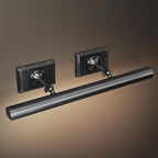 Picture Light, 24in Hardwired Picture Lights for Wall, Dimmable Poster Paintings Frames Light, Brass 4 Lighting Wall Sconces for Art Display Gallery Bathroom Living-Included Bulbs(Black)