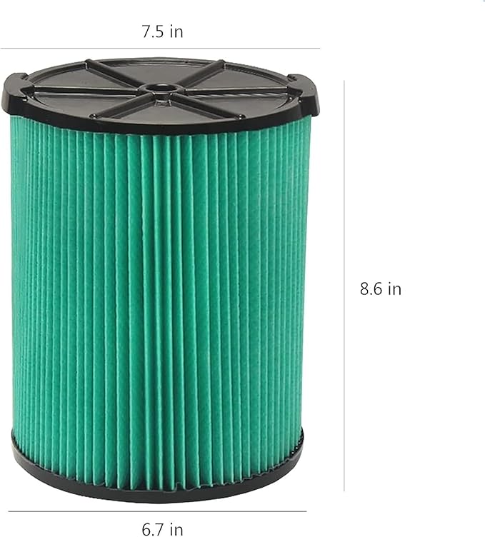VF6000 Wet/Dry Replacement Filter for Ridgid 5-20 Gallon Wet Dry Vacuums WD5500 WD0671 WD6425 WD7000 WD1280 WD1851 WD1680 WD1956 RV2400A 1400RV RV2600B,Fit for Husky 6-9 Gallon Vacs 1 Pack