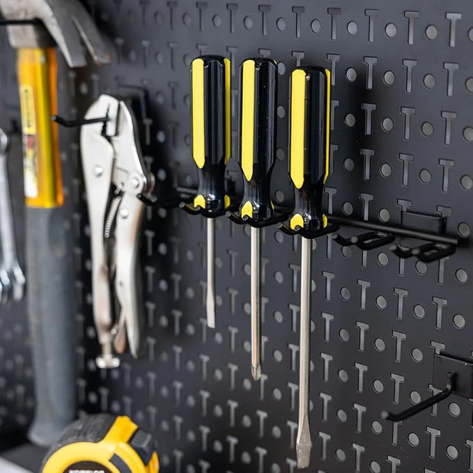 StoreYourBoard G-Tool Pro Storage System, Adjustable Garage Wall Mount Organizer With Pegboard & Shelf, Yard Shovel Rake Holder, Holds 500 Lbs