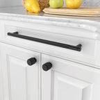 Amerdeco 10 Pack Matte Black Knurled Cabinet Pulls 10 Inch Center to Center Kitchen Cabinet Handles for Drawer Dresser, Cupboard and Wardrobe ZH0031