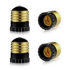 E26 to E17 Light Socket Adapter, Medium Screw E26 to Intermediate E17 Bulb Socket Adapter Converter, UL Listed (Black, 4)