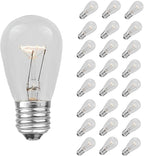 Novelty Lights 5 Pack S14 Outdoor Patio Edison Replacement Bulbs, E26 Medium Base, Clear, 11 Watt