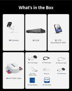 ANNKE 8CH 3K Security Camera System with Audio/Mic, 8 Channel Surveillance AI DVR and 4X 5MP 2960 * 1665 CCTV Cams with Dual Light, Human/Vehicle Detection, IP67, Color Night Vision, 2TB Hard Drive