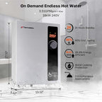 Tankless Water Heater Electric 18kW at 240 Volt, ThermoMate On Demand Instant Hot Water Heater Up to 4.4GMP, Self-Modulating Energy Saving for Residential Indoor Shower, Draw 76Amp