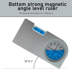 High precision solid aluminum alloy small level ruler for tilt angle measurement, portable mini adjustable horizontal bubble magnetic (100 * 48.5 * 14mm)