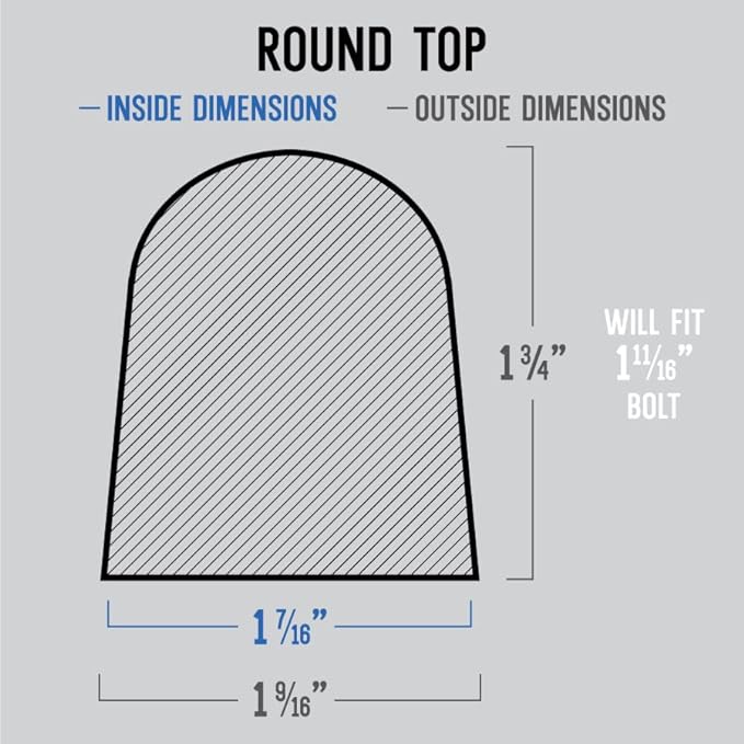 Stinky John's Tall Toilet Bolt Caps - Universal Fit with a Round Top - Almond Colored Caps - 2 count (1 package)