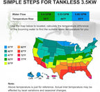 CAMPLUX Tankless Water Heater Electric, Point of Use Instant Hot Water Heater, 3.5kW (TE04B) 120V for Sink with Self Modulating Technology, Black