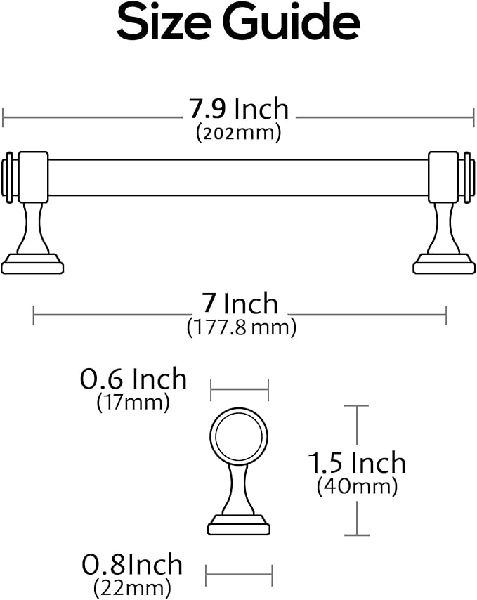 Alzassbg 10 Pack Matt Black Cabinet Pulls, 7 Inch(177.8mm) Hole Centers Cabinet Handles Kitchen Hardware Straight Bar for Cabinets and Drawer AL3082MB
