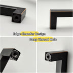 Oil Rubbed Bronze Cabinet Pulls 17-5/8 Inch Hole Centers(448mm), Long Cabinet Handles Square Drawer Pulls 10 Pack, Stainless Steel Wardrobe Handles