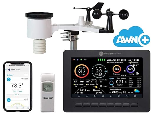 Ambient Weather WS-2000 Smart Weather Station with WiFi Remote Monitoring and Alerts with AWN+ Included
