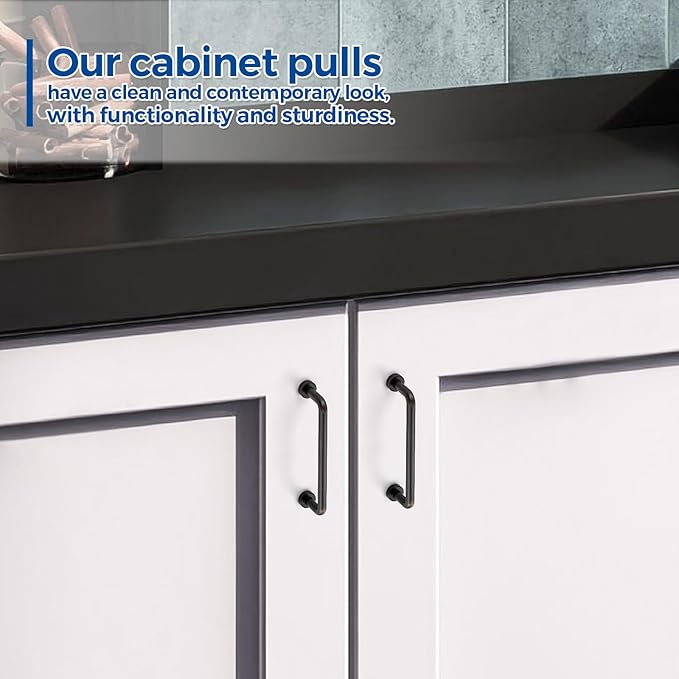 JOY DECOR Cabinet Pulls – 3-3/4 Inch Hole Center, Oil Rubbed Bronze, 30 Pack, Zinc Alloy Cabinet Handles for Drawers & Cupboard – Vintage Style Hardware for Kitchen, Bathroom, Dresser