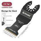 EZARC Carbide Oscillating Saw Blades, Multitool Blades Quick Release for Hard Material, Hardened Metal, Nails, Bolts and Screws, 3-Pack