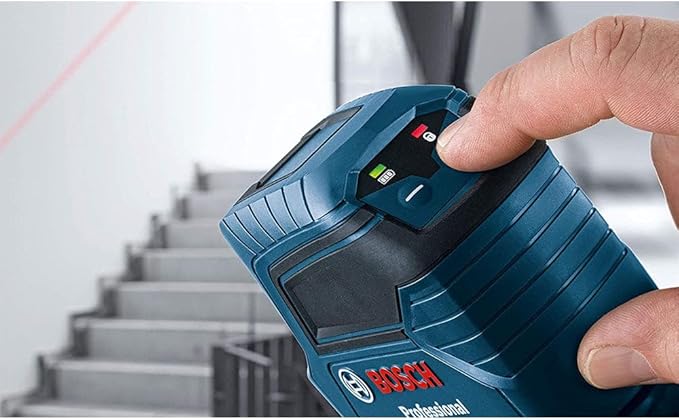 Bosch GLL75-40G Outdoor Self Leveling Cross Line Laser Level [75 FT] Horizontal & Vertical Mode Electronic Laser Includes Batteries, Magnetic Mount and Heavy-Duty Pouch