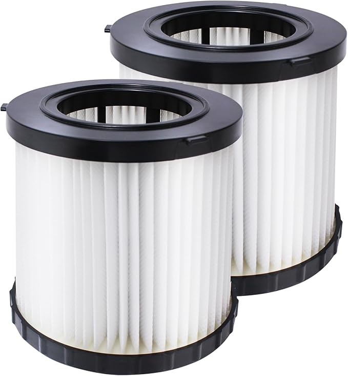 DCV580H DCV581H Vacuum Filters Replacement for DEWALT 20V MAX Wet/Dry VAC DCV580H (Cordless) DCV581H DCV5801H, Washable & Reusable Vacuum Filter for Cordless Vacuums(2 Pack)