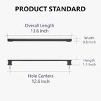 6 Pack 13.6 Inch Length|12.6 inch(320mm) Hole Center Matte Black Kitchen Cabinet Handles, Cabinet Long Pulls Kitchen Cabinet Hardware, Cupboard Pulls, Drawer Handles