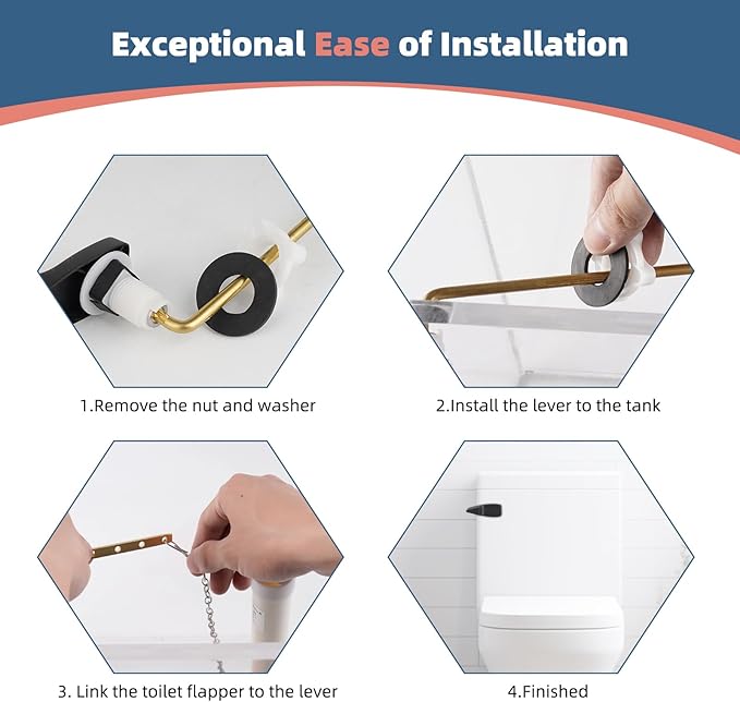 iFealClear 2 Pack Universal Toilet Handle Lever Flush Replacement, Front Mount Toilet Trip Lever Compatible with American Standard, Stainless Steel Flapper Chain, Solid Brass, Oil Rubbed Bronze