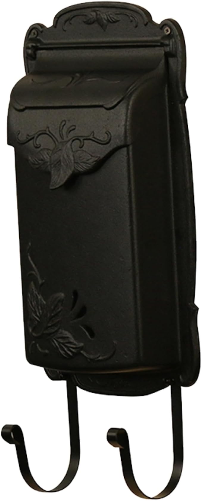 Special Lite Floral Vertical Wall Mount Mailbox - Black Cast Aluminum Mailbox for Wall Mount - SVF-1001-BLK