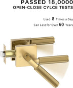 Asidrama 1 Pack Champagne Bronze Passage Door Handles, Door Lever with Door Knobs Indoor for Bedroom or Bathroom, Heavy Duty Door Handles Interior with Locks for Left Right Sided Doors