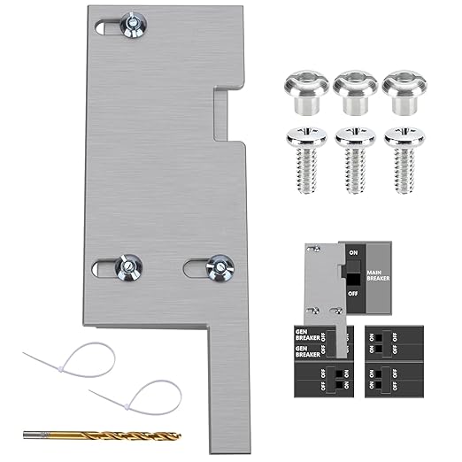 Generator Interlock Kit Compatible with General Electric Vertical Main 150 or 200 Amp Panels, 2 1/2 to 3 1/2 Inches Spacing Between Main and Branch Breaker (GE-200VL)