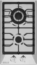 Empava 12 Inch Built-In Gas Cooktop with 2 Sealed SABAF Burners, Stainless Steel Surface Dishwasher Safe Cast Iron Grates, NG/LPG Convertible
