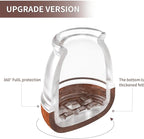 Ezprotekt 24 Pcs Extra Small Clear Round Chair Leg Floor Protectors for Wooden & Tiles Floors, Felt Silicone Furniture Feet Cups Covers for Table, Couch, Chair Legs (XS Fit: 2/5" - 11/20")