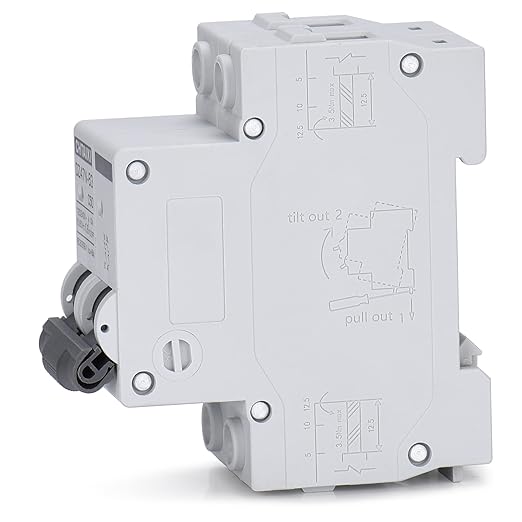 AC Miniature Circuit Breaker, 50 Amp 120V/240V 2 Pole DIN Rail Mount Circuit Breaker, Thermal Magnetic Trip, Solar AC Disconnect Switch MCB C50