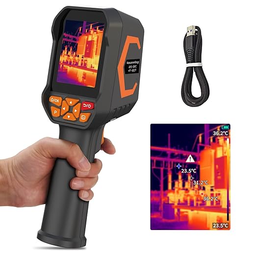 BTMETER Thermal Camera - Infrared Temperature Imager 200,000 Pixels with 256 x 192 IR Resolution 25Hz, 8G Image Storage Measure Temp -4°F~1022°F, 56° FOV Thermal Imaging Camera Gun for HVAC