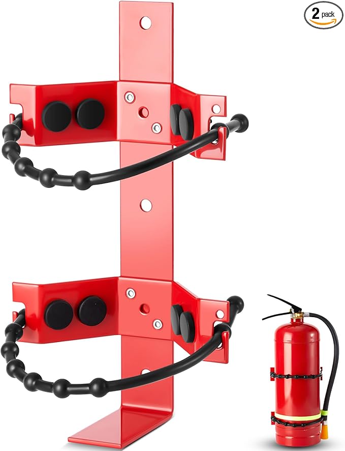 2 Pcs Fire Extinguisher Mount Bracket Adjustable, Supports up to 2.5 and 5lb, Heavy-Duty and Easy Installation, Ideal for Home, Truck, Rv, Boat, Commercial Use, Secure and Durable Holder