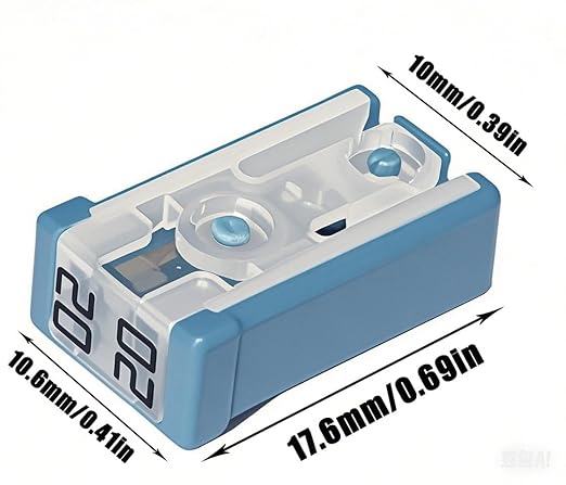 10 Pcs 0695020.PXPS 20A 32V Mini Slotted Automotive MCASE Shaped Cartridge Fuse Kit