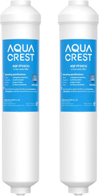 AQUA CREST FF35 Inline Water Filter Replacement, 1/4" Quick-Connect Replacement for Refrigerator, Post-Carbon Filter for Reverse Osmosis Systems, NSF/ANSI 42 Certified, 6-12 Months(NO Fittings)