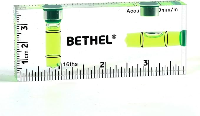 BETHEL Small Level Mini Bubble 90°/180°SpiritLevel,Magnetic 3.74 Inch Shatterproof Cross Check PocketLevel Picture Hanging Levels Tools for Machinist,Construction & Household