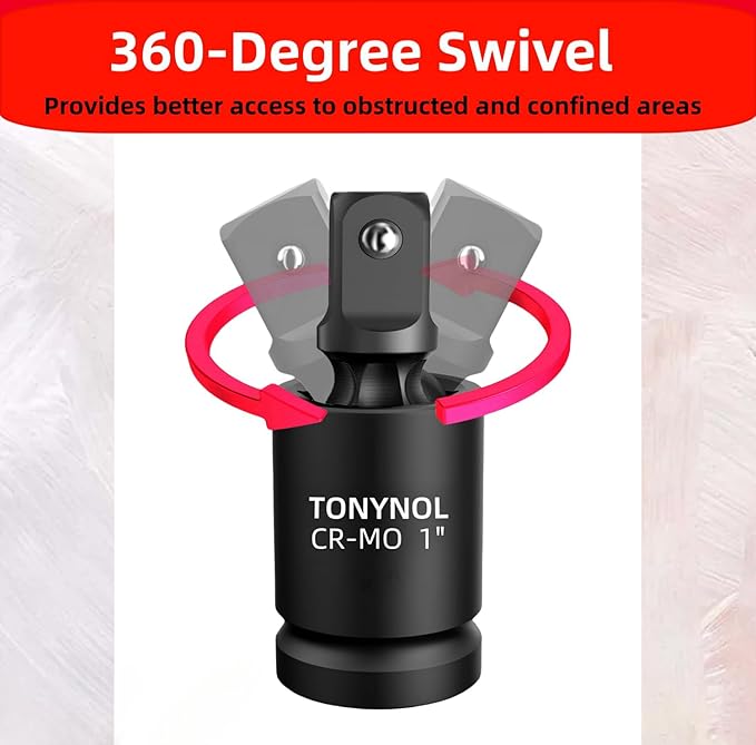 Universal Joint Swivel Socket Adapter 3/4" Drivers,U-Joint Drive CR-MO Impact Grad Wobble Socket Wrench Set