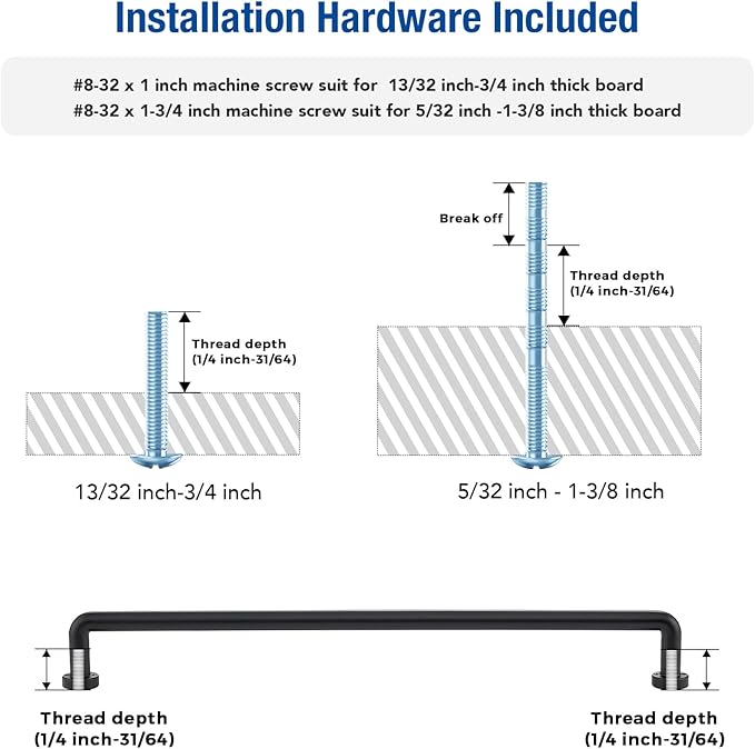 JOY DECOR Cabinet Pulls – 8-3/4 Inch Hole Center, Matte Black, 2 Pack, Zinc Alloy Cabinet Handles for Drawers & Cupboard – Vintage Style Hardware for Kitchen, Bathroom, Dresser, Furniture Makeover