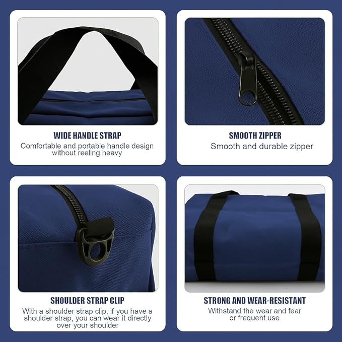 Small Tool Bag,Close Top Wide Mouth Tool Organizer Bag,Large Capacity Tool Bags for Men,Canvas Tool Storage Bag for Storage Handbag for Screwdrivers,Wrench,Pliers Hand Tools (Royal Blue, 18 Inch)