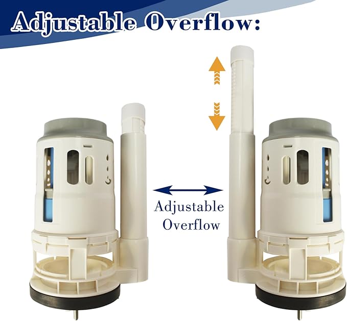 3 Inch Toilet Flush Valve for One-Piece Toilet, Dual Flush Valve Replacement Toilet Repair Kits Compatible with Glacier Bay/Fluidmaster