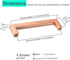 20 Pack Kitchen Cabinet Handles 5 Inch Rose Gold Square Cabinet Pulls Stainless Steel Drawer Handles Dresser Pulls Modern Cabinet Handles Hardware Hole Center 128mm