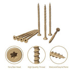 Wood Screws 3 Inch, Lag Screws #10 x 3, 300 Pcs Torx Structural Screws, Construction Exterior Wood Screws, Timber Screws for Fence Log Landscaping Wood, T25 Bit Included, Yellow