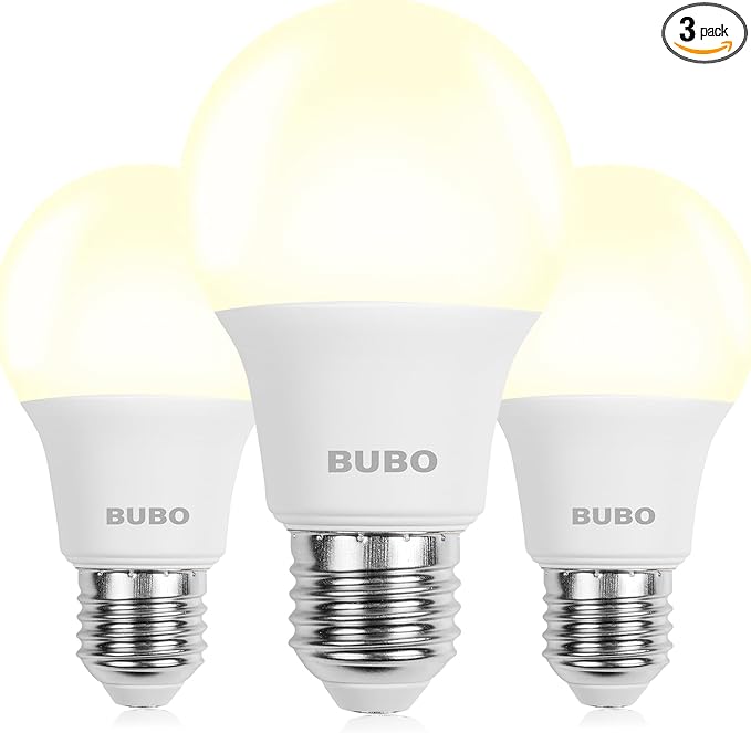 BUBO A19 LED Light Bulbs, 40 Watt Equivalent LED Bulbs, Natural White 3500K, 550 Lumens, E26 Standard Base, Non-Dimmable, 5W Natural White LED Bulbs for Bedroom Living Room Home Office, 3 Pack